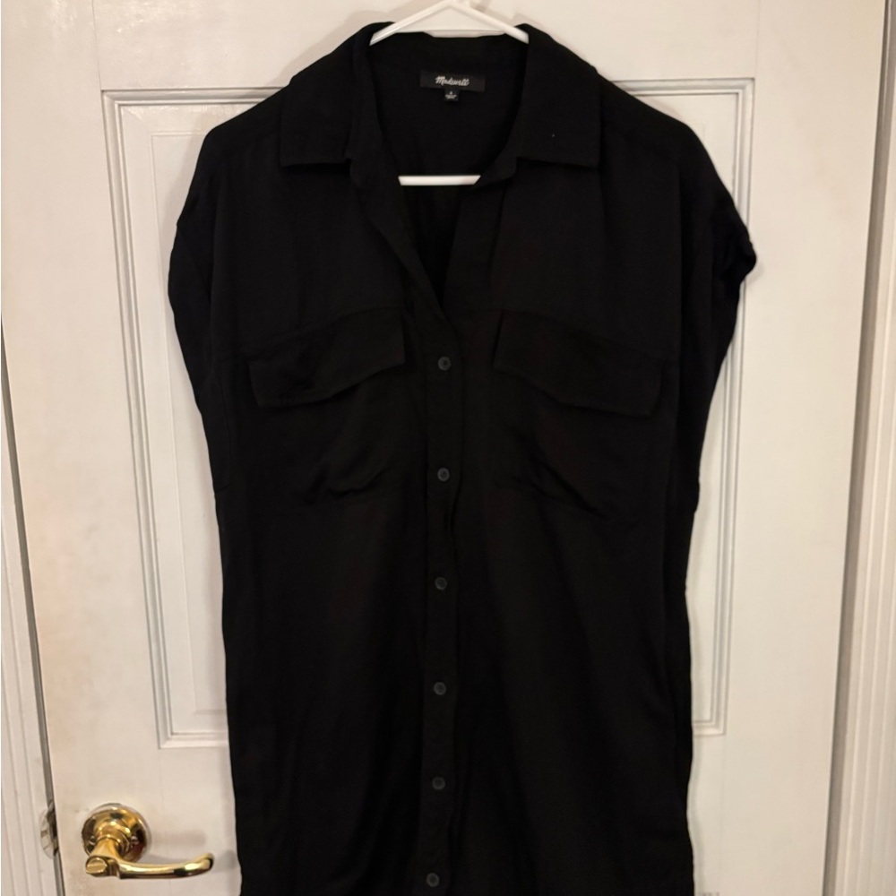 Utility Button-Front Midi Shirt Dress